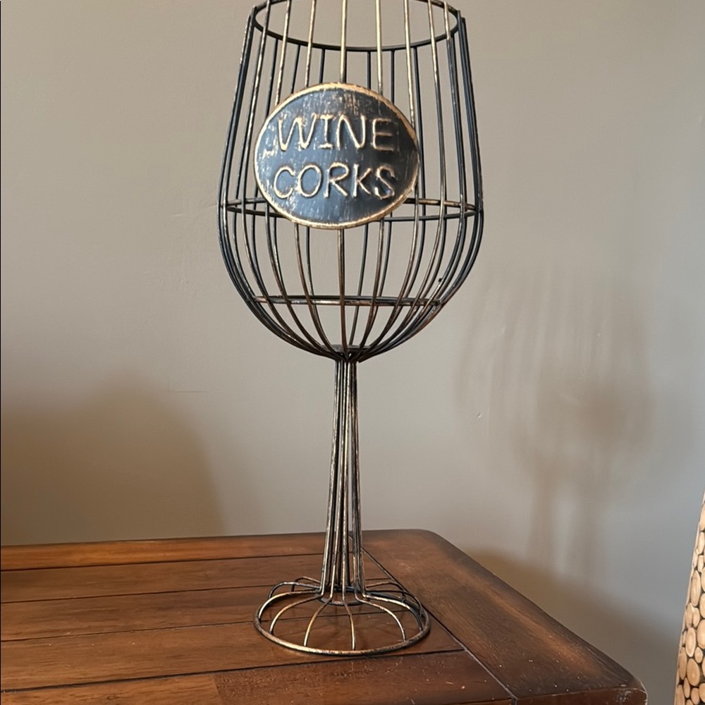Black Metal Wine Cork Holder